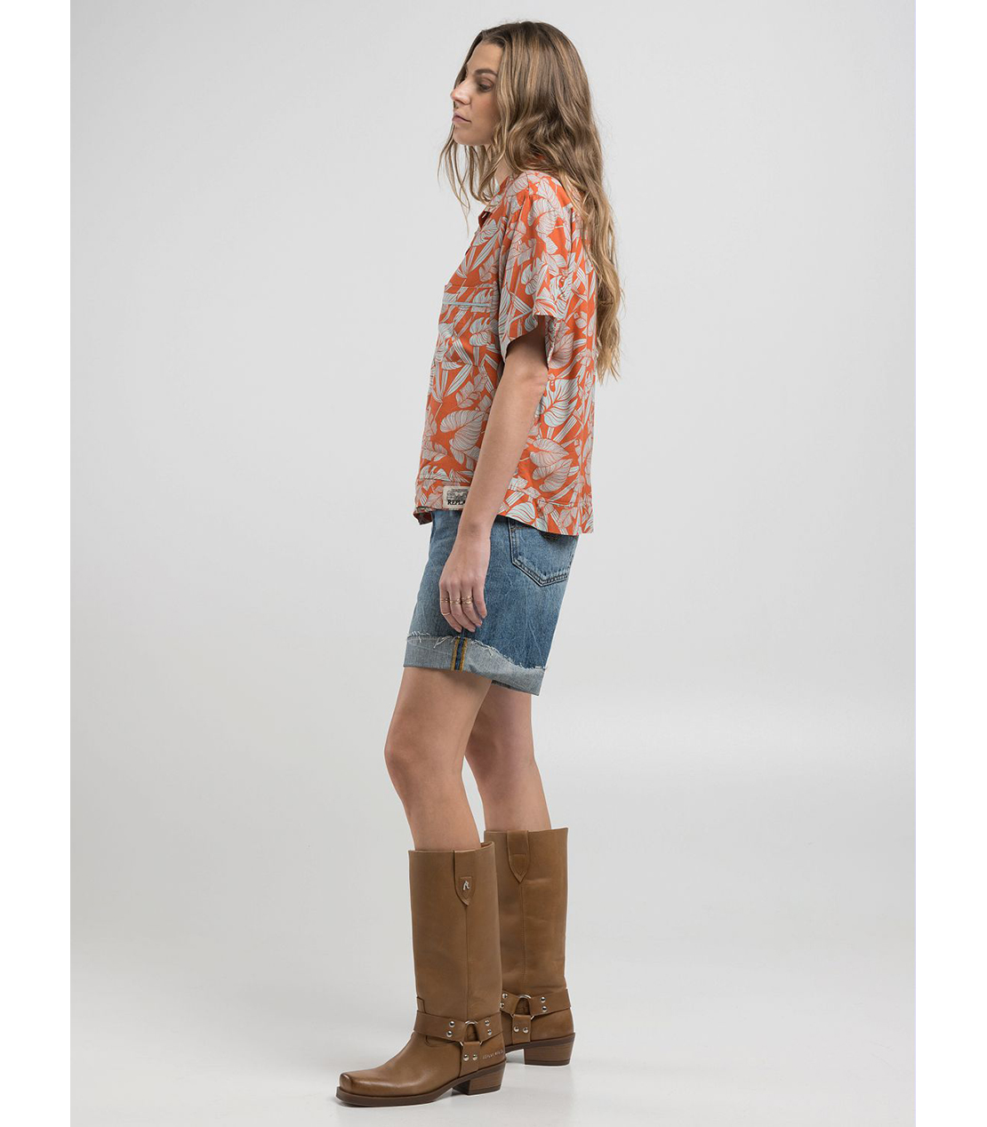 ボーイフィットハワイフィールシャツ 詳細画像 ブリック 4